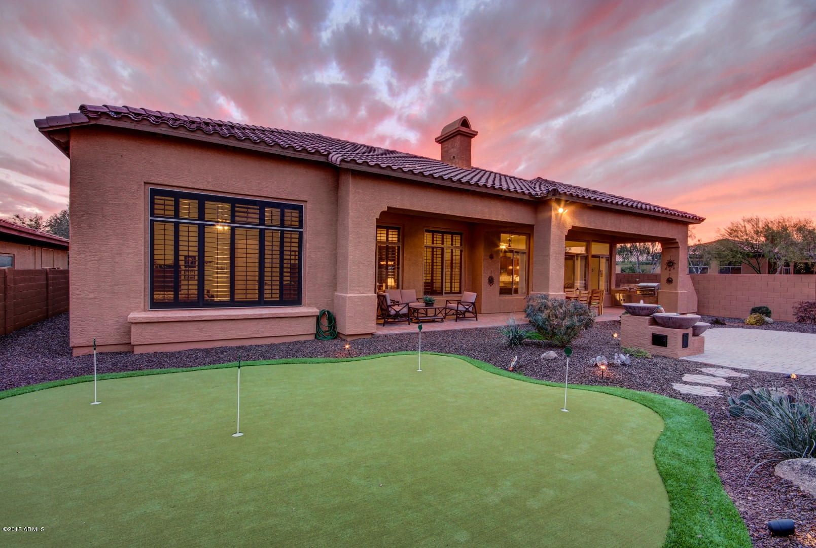 1714 West Brianna Road Phoenix, AZ 85085 - Photo 53 of 68 Back of home at sunset
