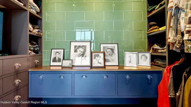 a view of a back yard with a wooden fence