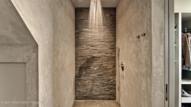 a view of a backyard with swimming pool