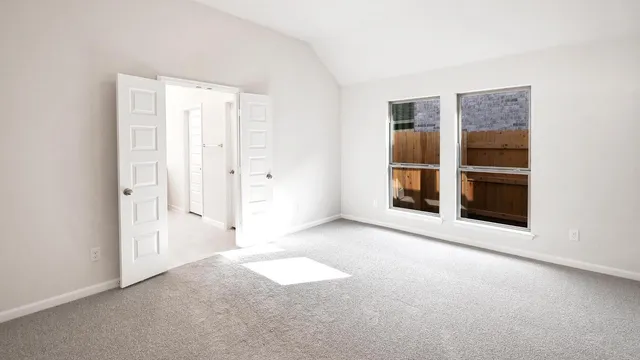 an empty room with closet