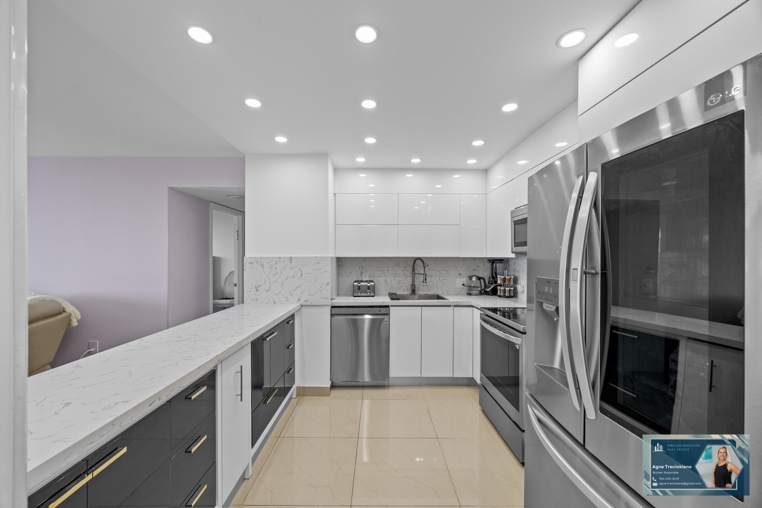 2801 Northeast 183rd Street, Unit 1606W Aventura, FL 33160 - Photo 10 of 53 a kitchen with stainless steel appliances granite countertop a refrigerator a sink a stove and oven