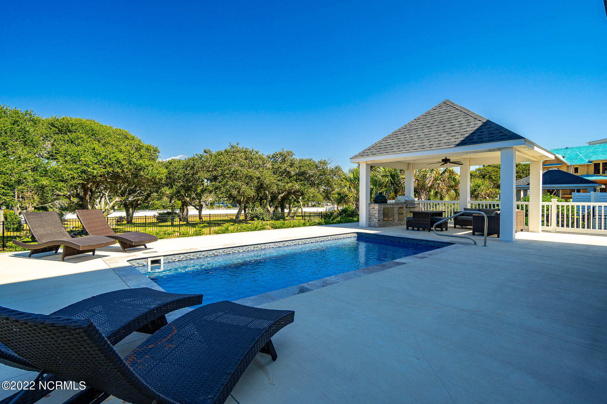 134 Ocean Bluff Drive Atlantic Beach, NC 28512 - Photo 54 of 64 Back yard pool and gazebo
