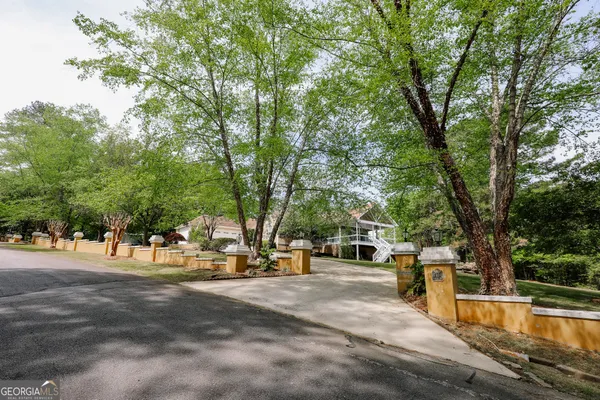 a view of road with trees