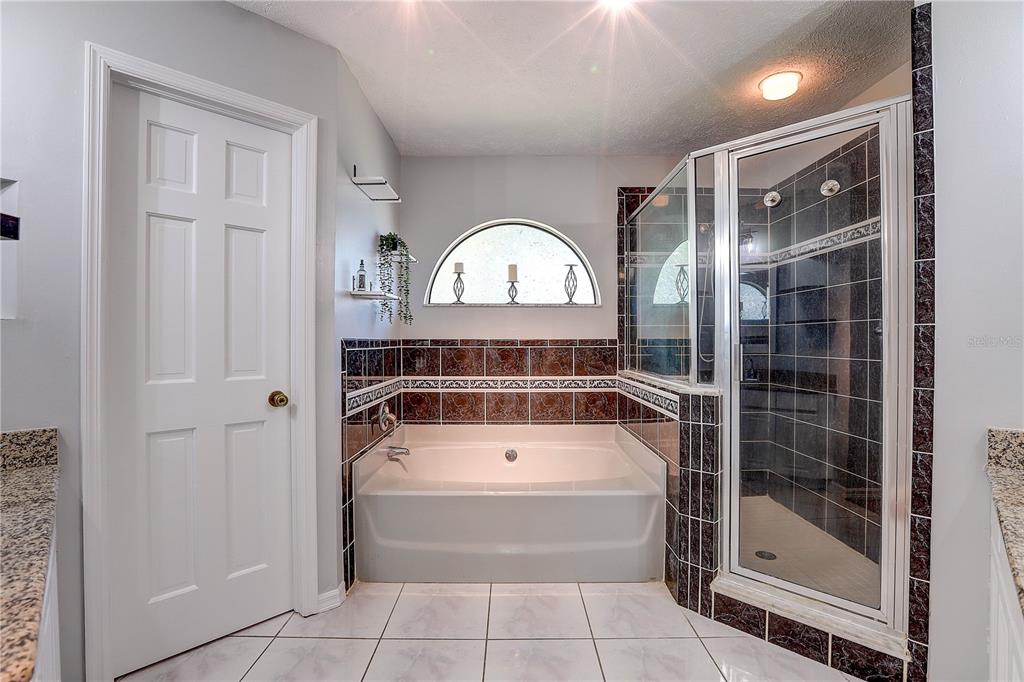 1418 Buckner Road Valrico, FL 33596 - Photo 16 of 37 a spacious bathroom with a tub a mirror and a shower