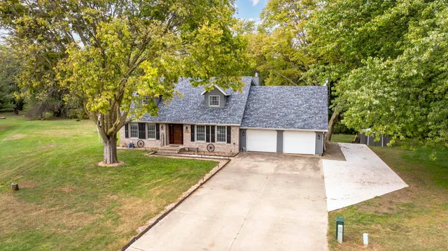 front view of a house with garden