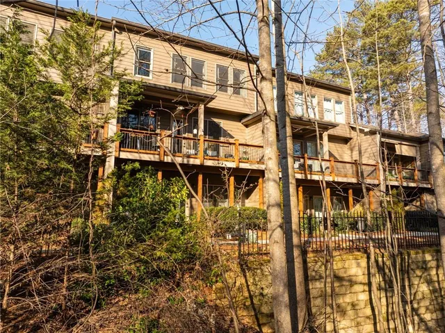 front view of a building with a street