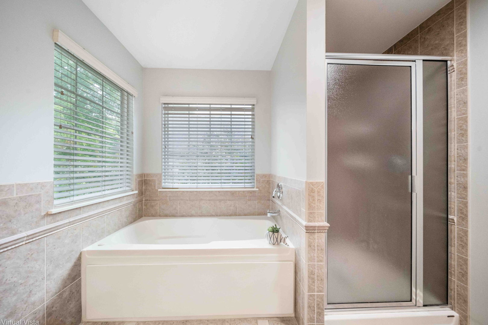 410 North River Road Naperville, IL 60540 - Photo 20 of 29 a bathroom with a bathtub and a shower