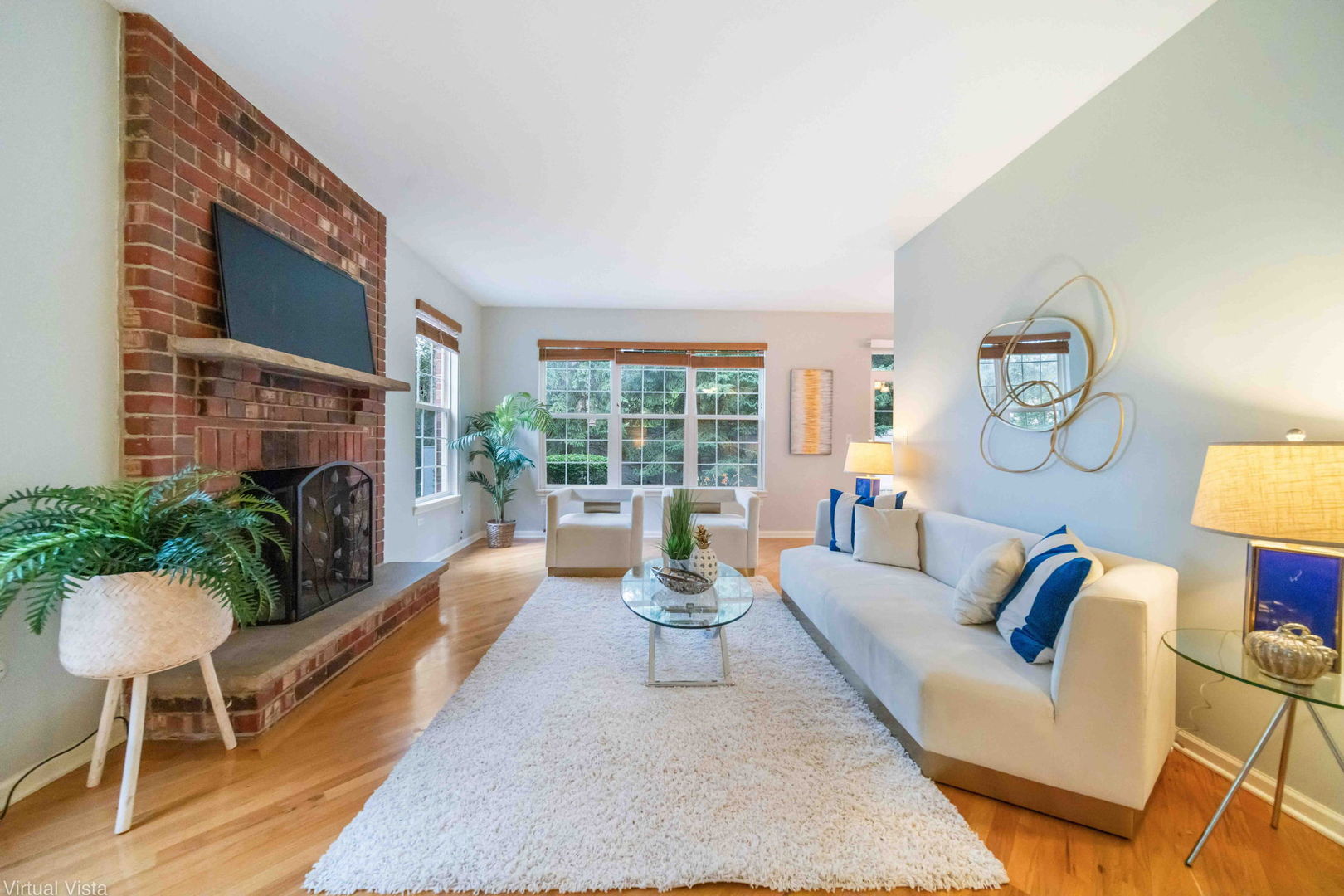 410 North River Road Naperville, IL 60540 - Photo 5 of 29 a living room with fireplace furniture and a large window