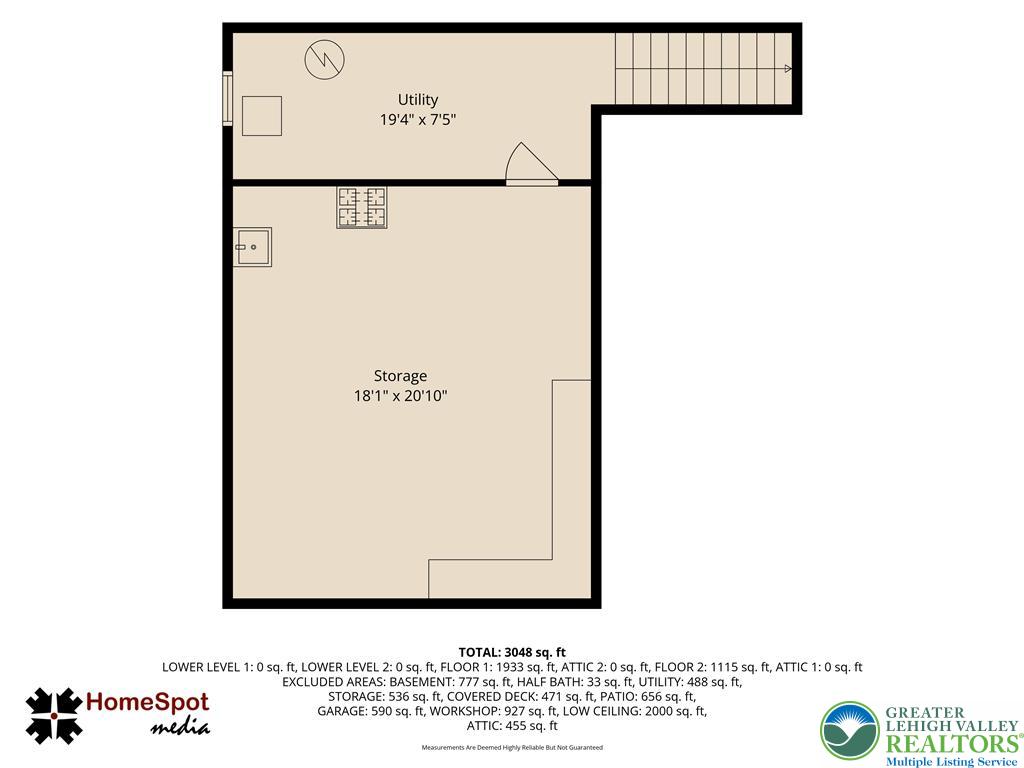 829 Georgetown Road Nazareth, PA 18064 - Photo 46 of 54 Clear and detailed schematic illustrating the layout of the utility and storage level of in-law suite.