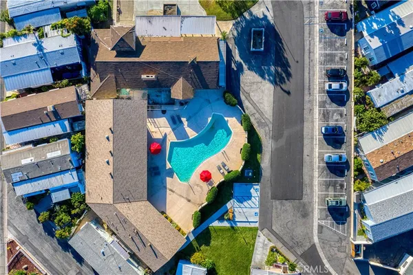 a view of a park with slide