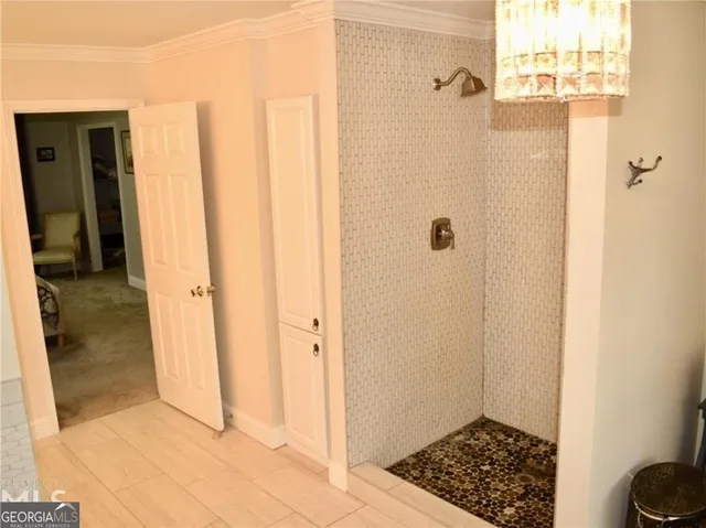 a bathroom with a shower