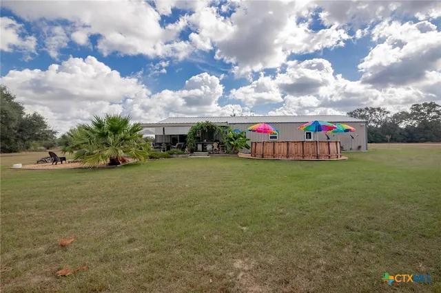 a small garden covered with lots of buildings