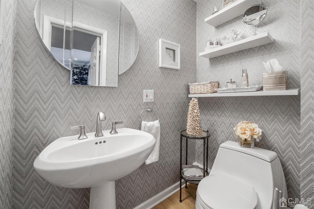 19 Mary Ellen Drive Edison, NJ 08820 - Photo 17 of 36 a bathroom with a sink a toilet and mirror