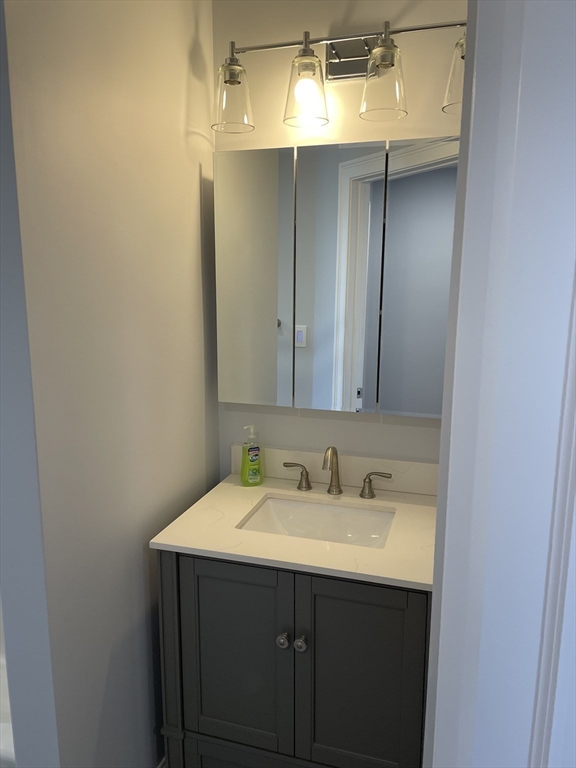 3 Alton Place, Unit 2 Brookline, MA 02446 - Photo 31 of 42 a bathroom with a sink and a mirror