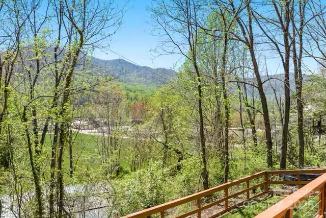 a view of mountain from a balcony