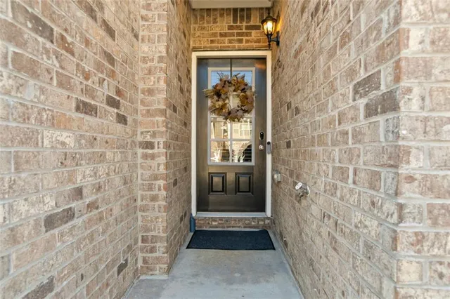 a hallway with front door