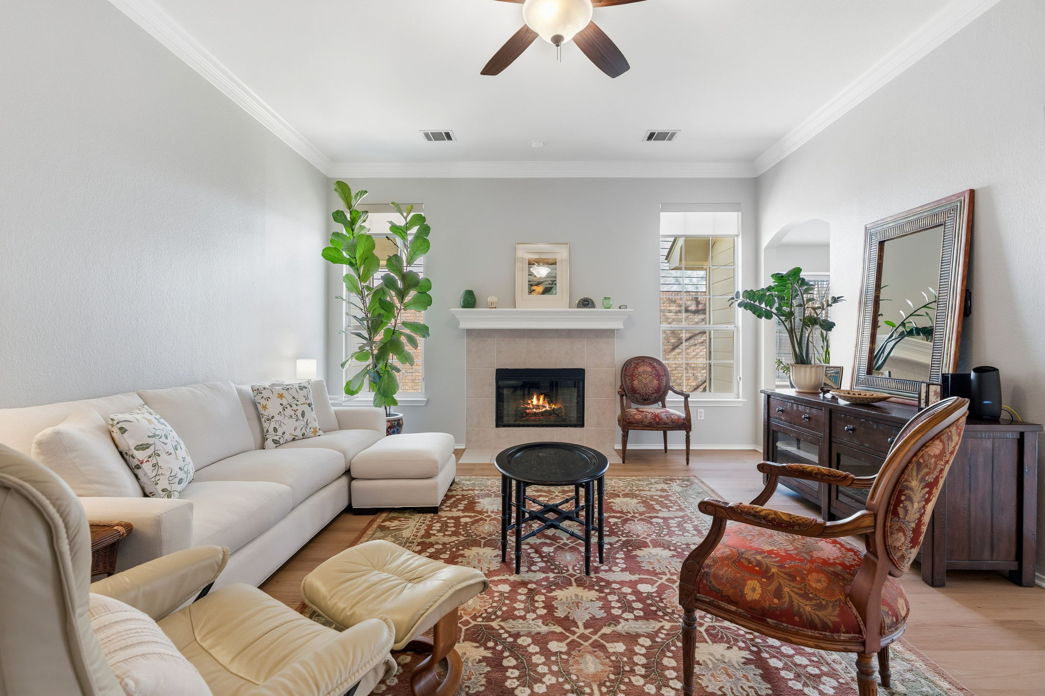 2306 Clover Ridge Drive Cedar Park, TX 78613 - Photo 5 of 29 a living room with furniture and a fireplace