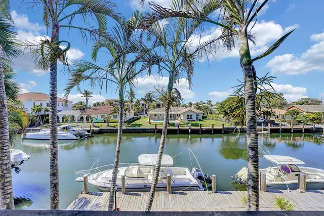 a view of a lake with houses