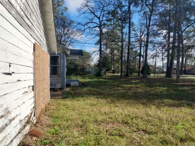 a view of backyard with green space