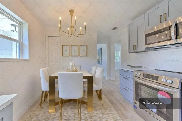 a view of kitchen with cabinets and wooden floor