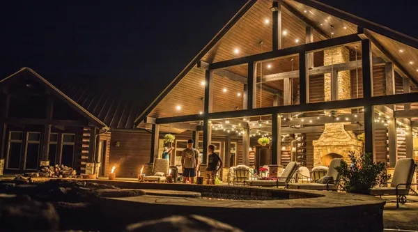 a front view of a house with swimming pool