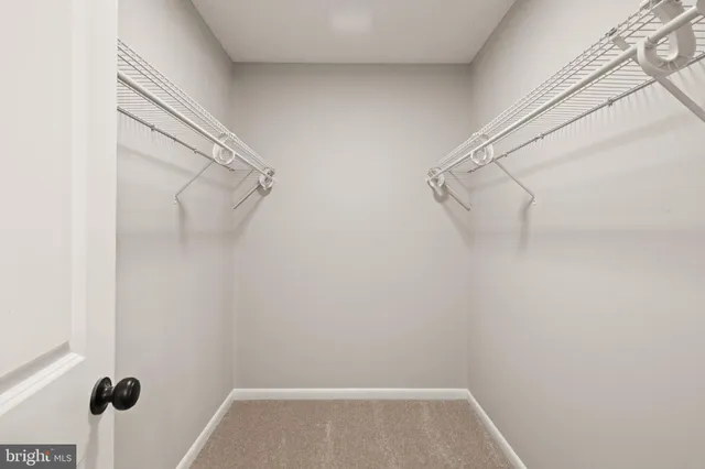 a view of small space with racks on the wall