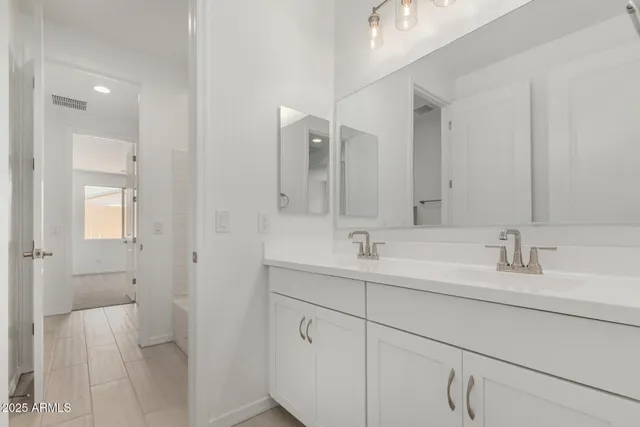 a bathroom with a bathtub