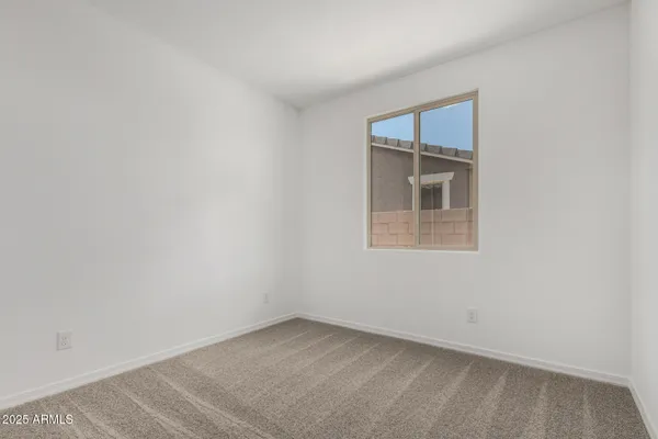 an empty room with closet