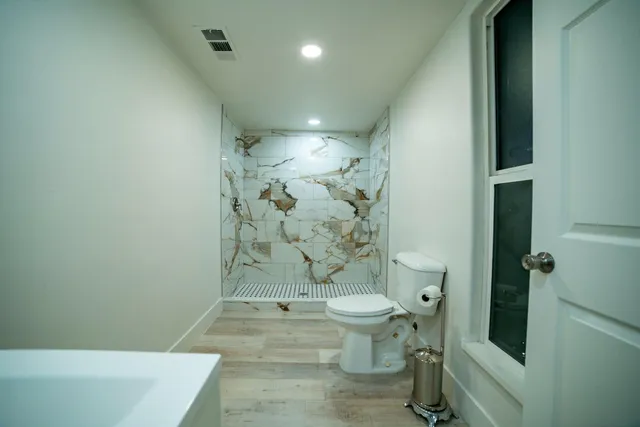 a bathroom with a shower