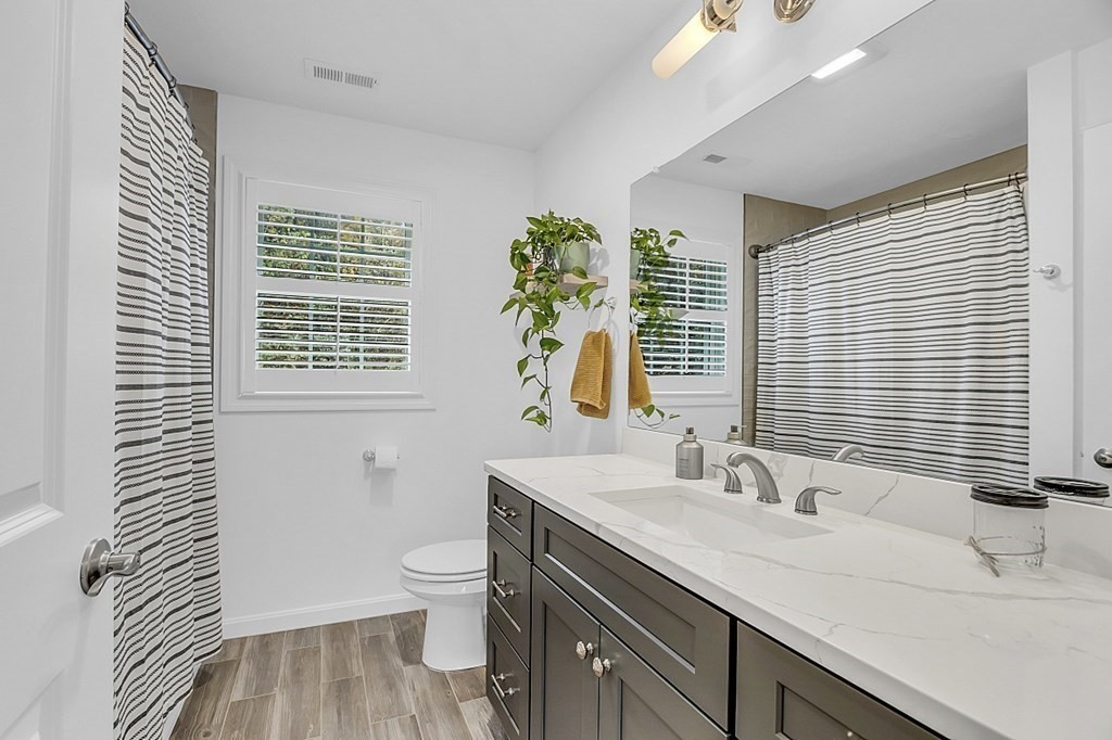 22 Paper Birch Path, Unit 36 Worcester, MA 01605 - Photo 28 of 34 a bathroom with a sink a toilet and a large mirror