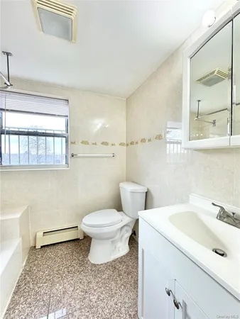 a bathroom with a sink toilet a mirror and vanity