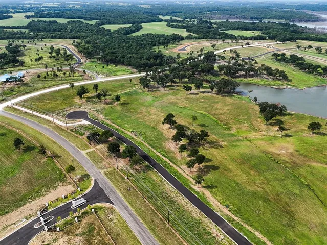 a view of a lake with a houses