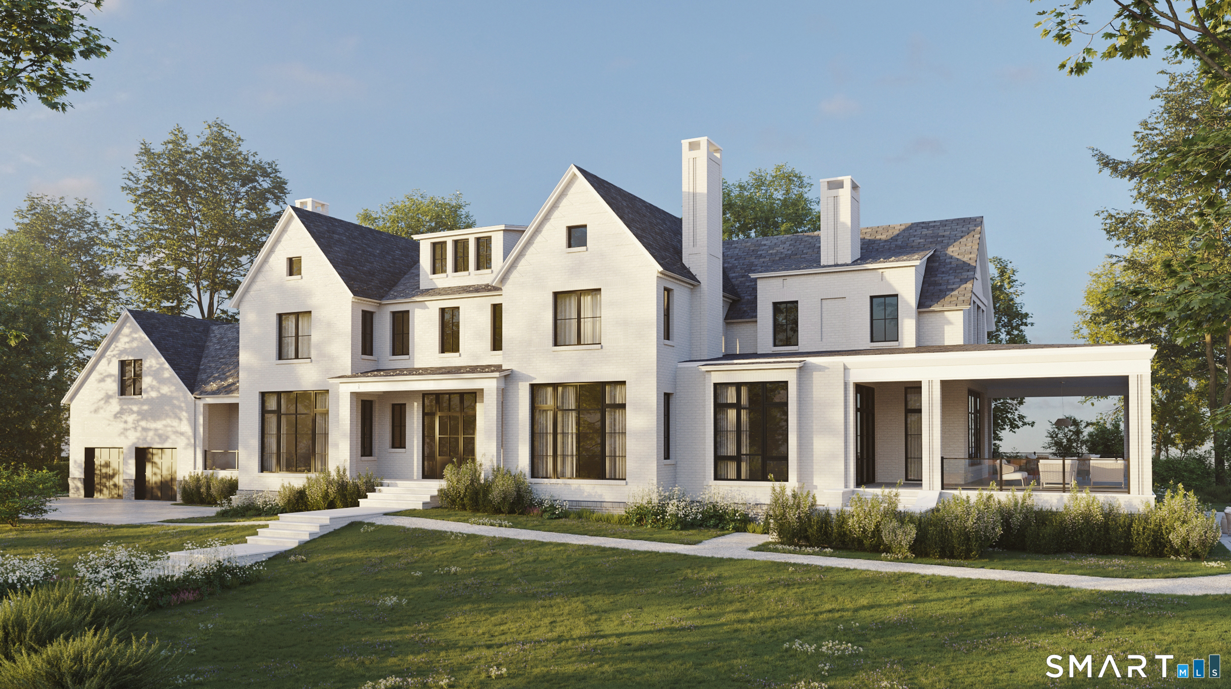 230-244 West Road New Canaan, CT 06840 - Photo 4 of 9 front view of a house with a yard