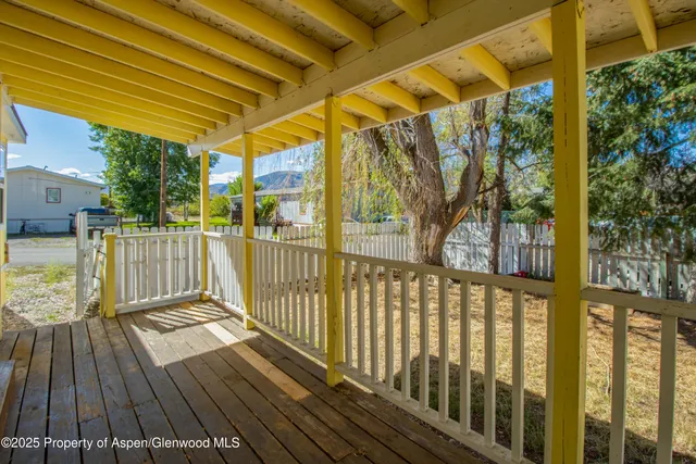a view of a wooden deck