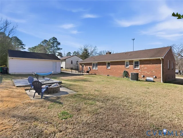 an outdoor space with garden view