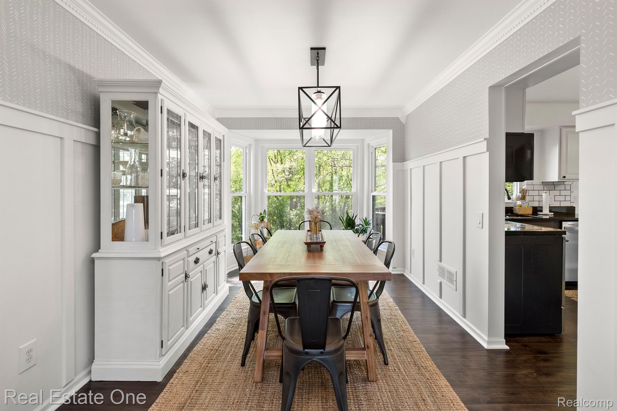465 Bolinger Street Rochester, MI 48307 - Photo 14 of 46 Dining room with natural light and wooded views