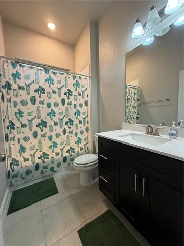 a bathroom with a sink a toilet a mirror and shower