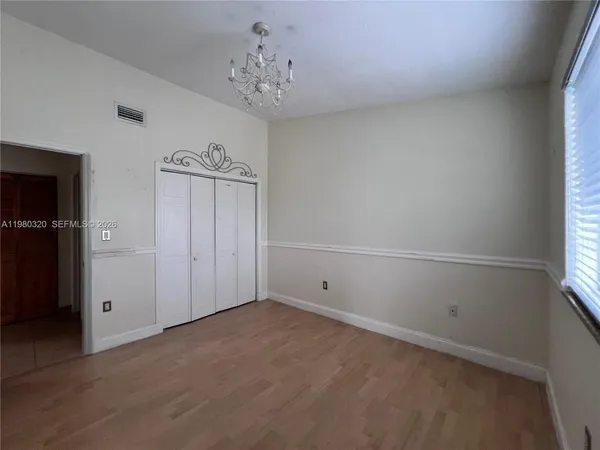 an empty room with a window