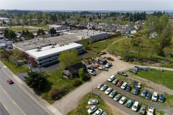 an aerial view of a city with lots of residential buildings