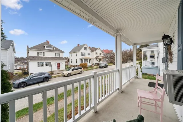 a view of a city from a balcony