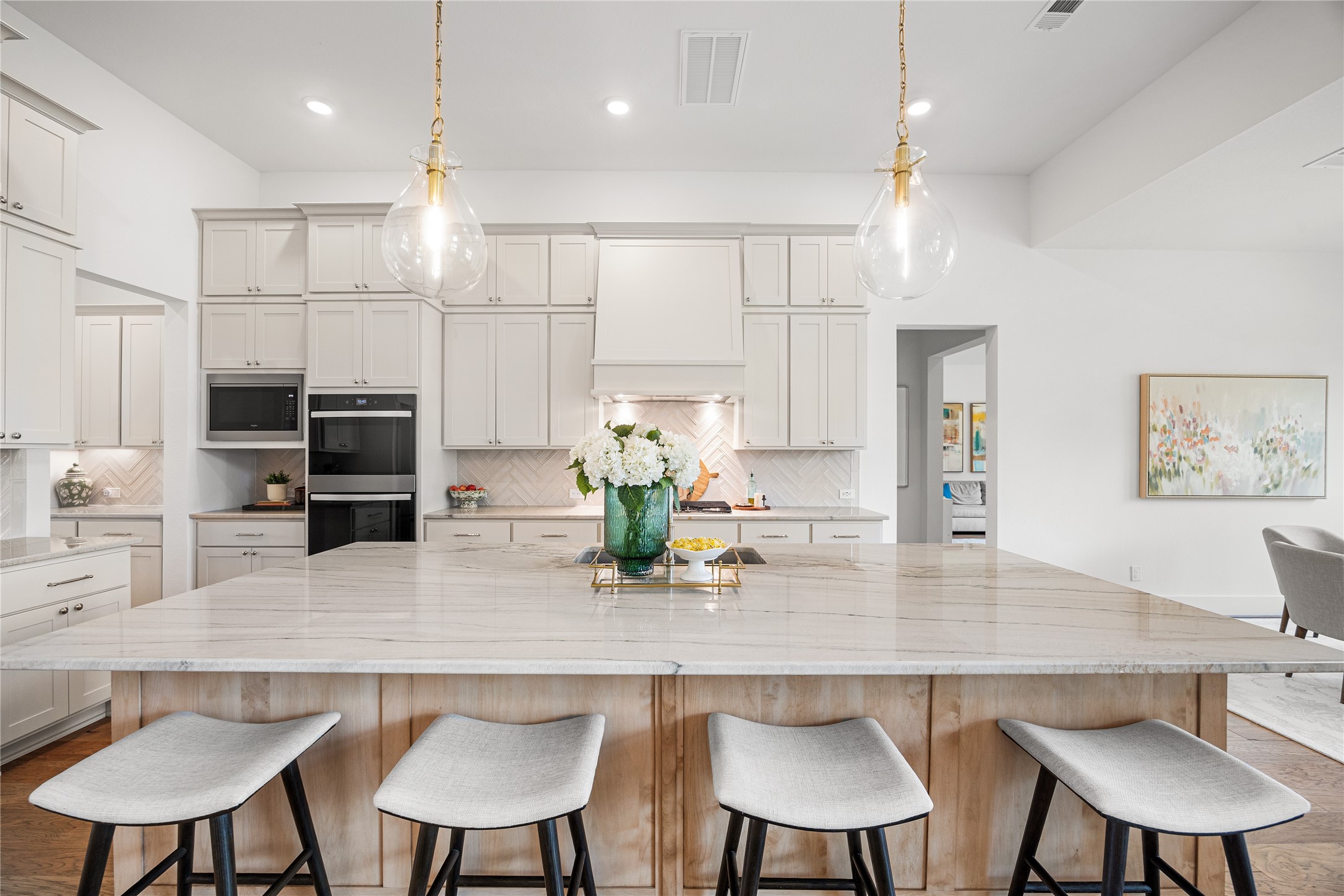 4229 Hollow Wind Way Spring, TX 77386 - Photo 13 of 49 Oversized island with generous seating and prep space.