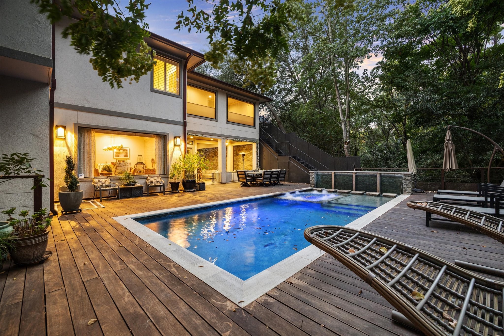 420 Pinewold Drive Houston, TX 77056 - Photo 29 of 41 a view of swimming pool with chairs and wooden fence