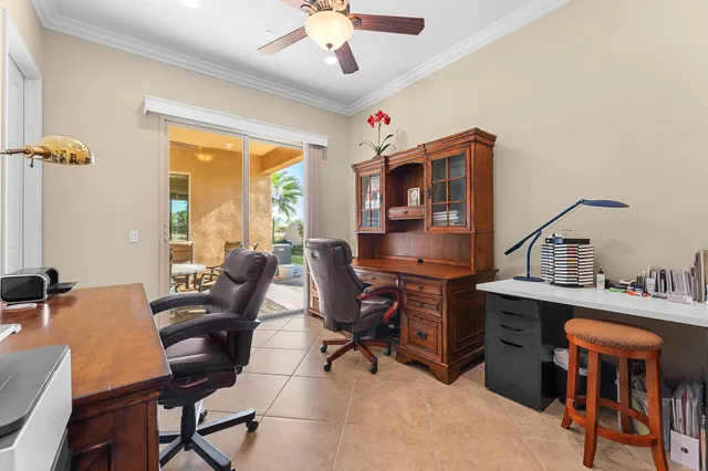 a view of a lake with couches and city view