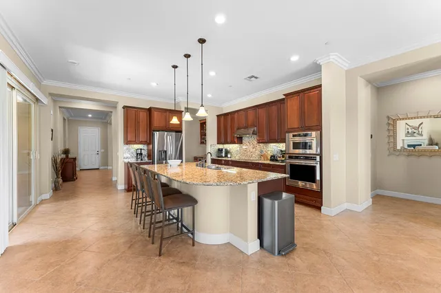 a kitchen with lots of counter space