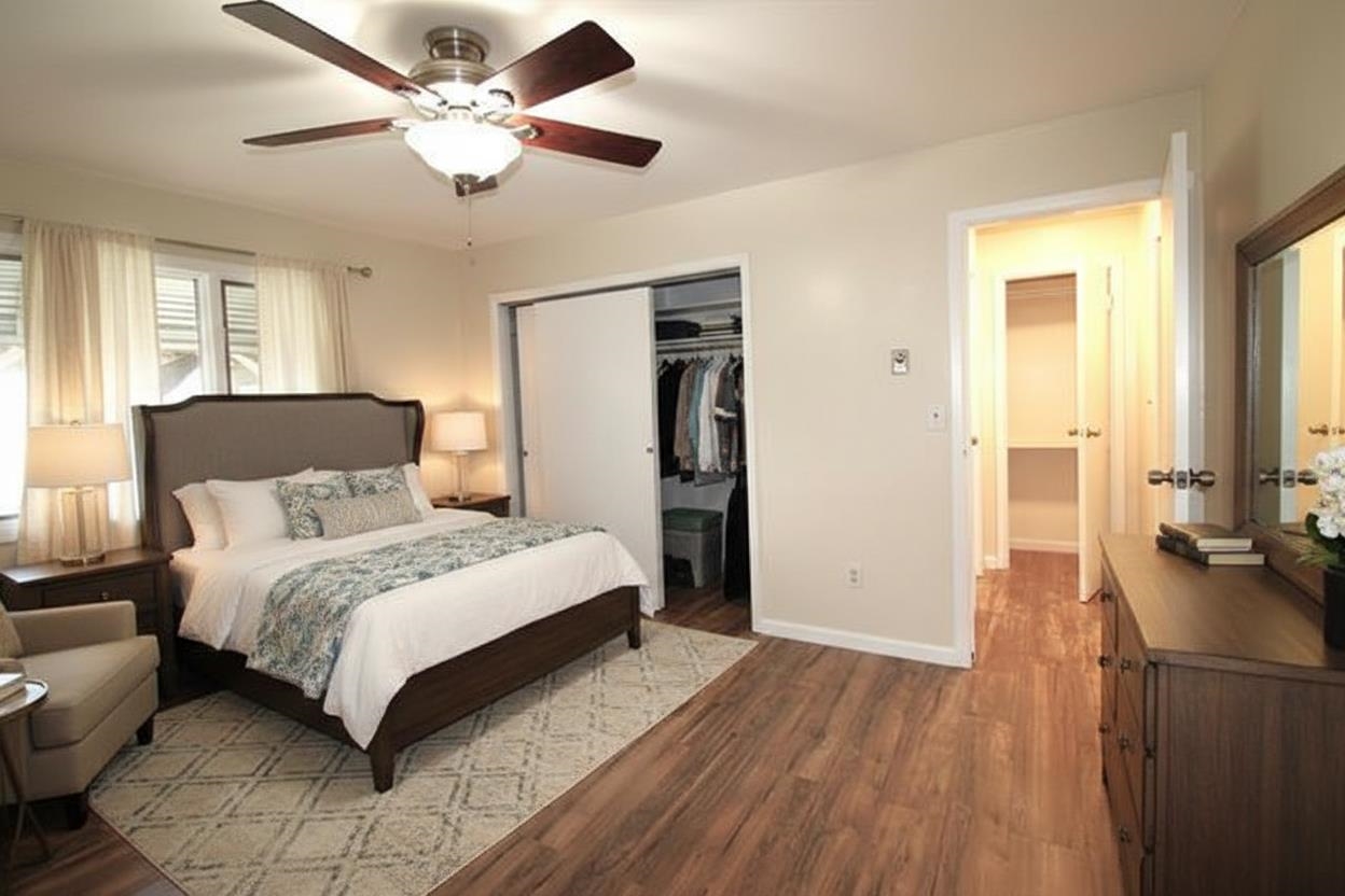 762 5th Street, Unit 1 Secaucus, NJ 07094 - Photo 5 of 27 a bedroom with a bed and a chandelier