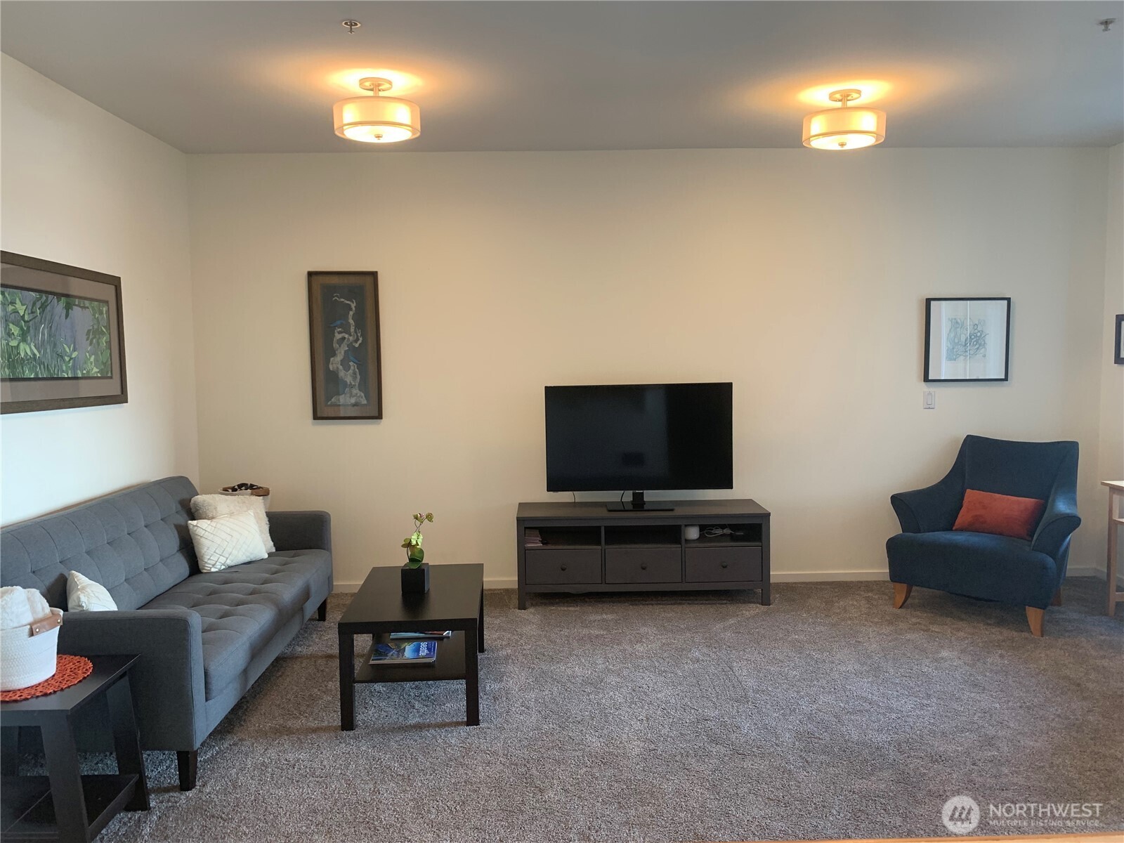 2000 Alaskan Way, Unit 342 Seattle, WA 98121 - Photo 13 of 40 a living room with furniture and a flat screen tv