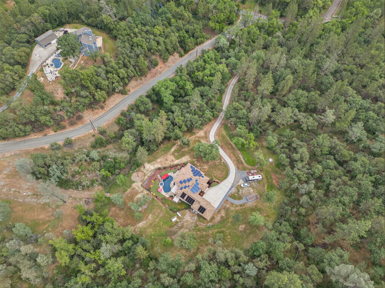 4554 Cross Creek Road Cool, CA 95614 - Photo 81 of 92 an aerial view of a house with a yard basket ball court