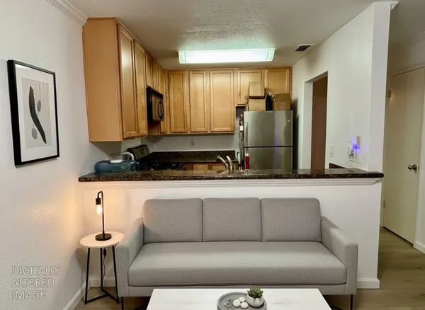 a living room with furniture