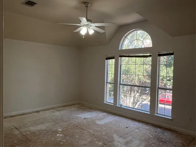 an empty room with a window