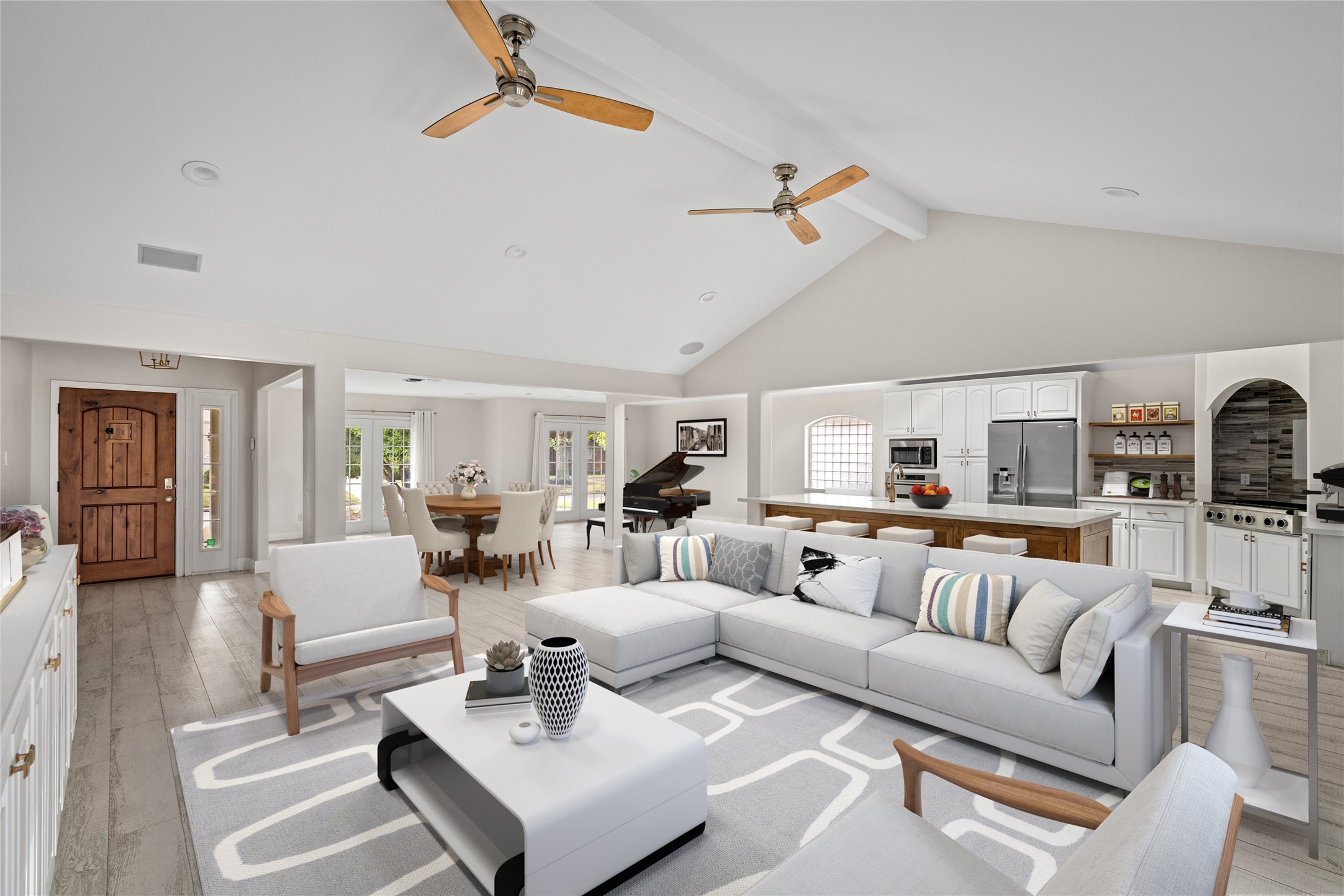 5614 Edith Street Houston, TX 77081 - Photo 18 of 19 Step inside and enjoy the open living floor plan. *Virtual staging has been added*